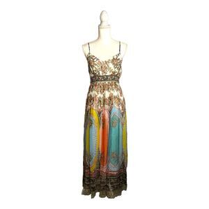 By Anthropologie Size 6 Virginia Maxi Dress Floral Bohemian Chiffon Smocked NEW